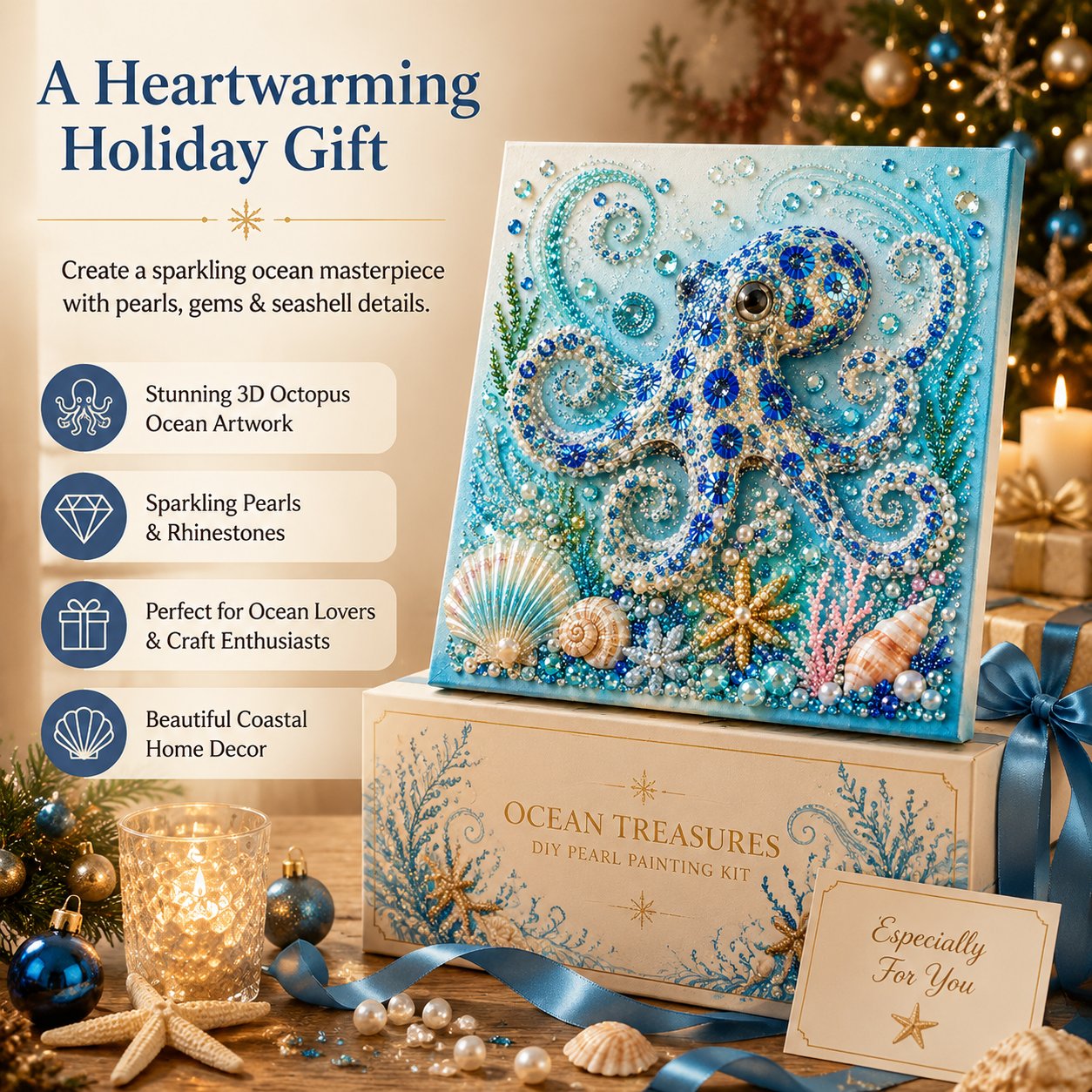 🌊 LAST DAY 49% OFF – Premium 3D Pearl Ocean Wall Art Kit | Luxury Ocean Theme Canvas with Scratch-Resistant Non-Fading Pearl Beads DIY Coastal Decor 🐚✨