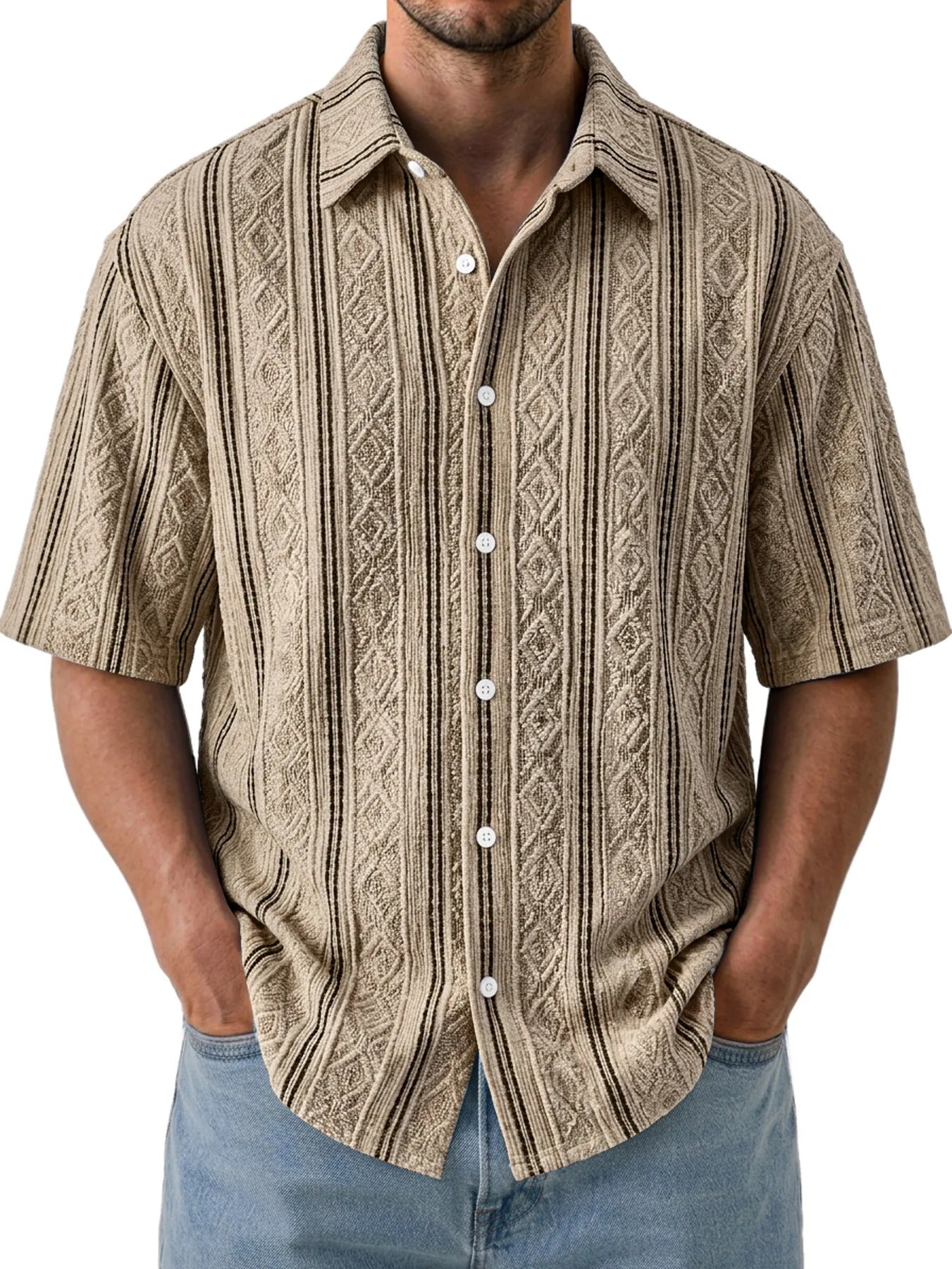 Men’s Breathable Textured Shirt for Easy Summer Style